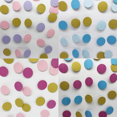 2m Long Circle Streamer Garland for Party Wall Hanging Decoration