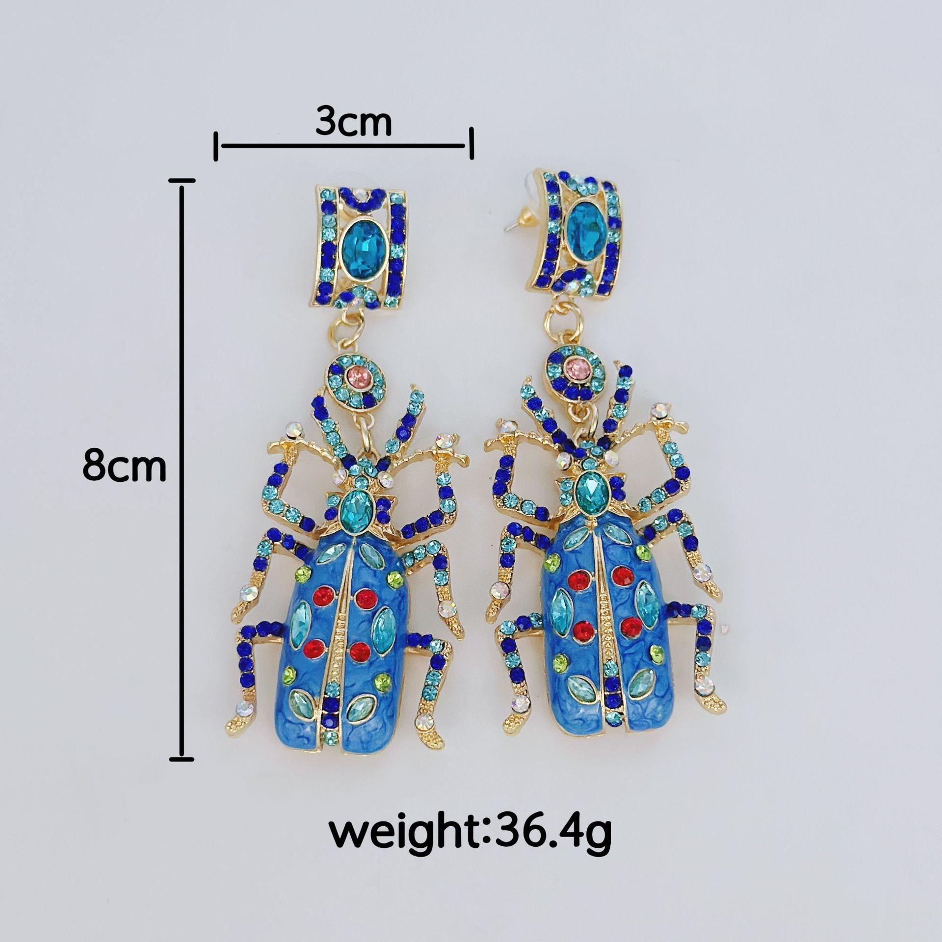 

Модное эмалированное ожерелье в виде жука, серьги в виде насекомых для тяжелой промышленности, женские аксессуары