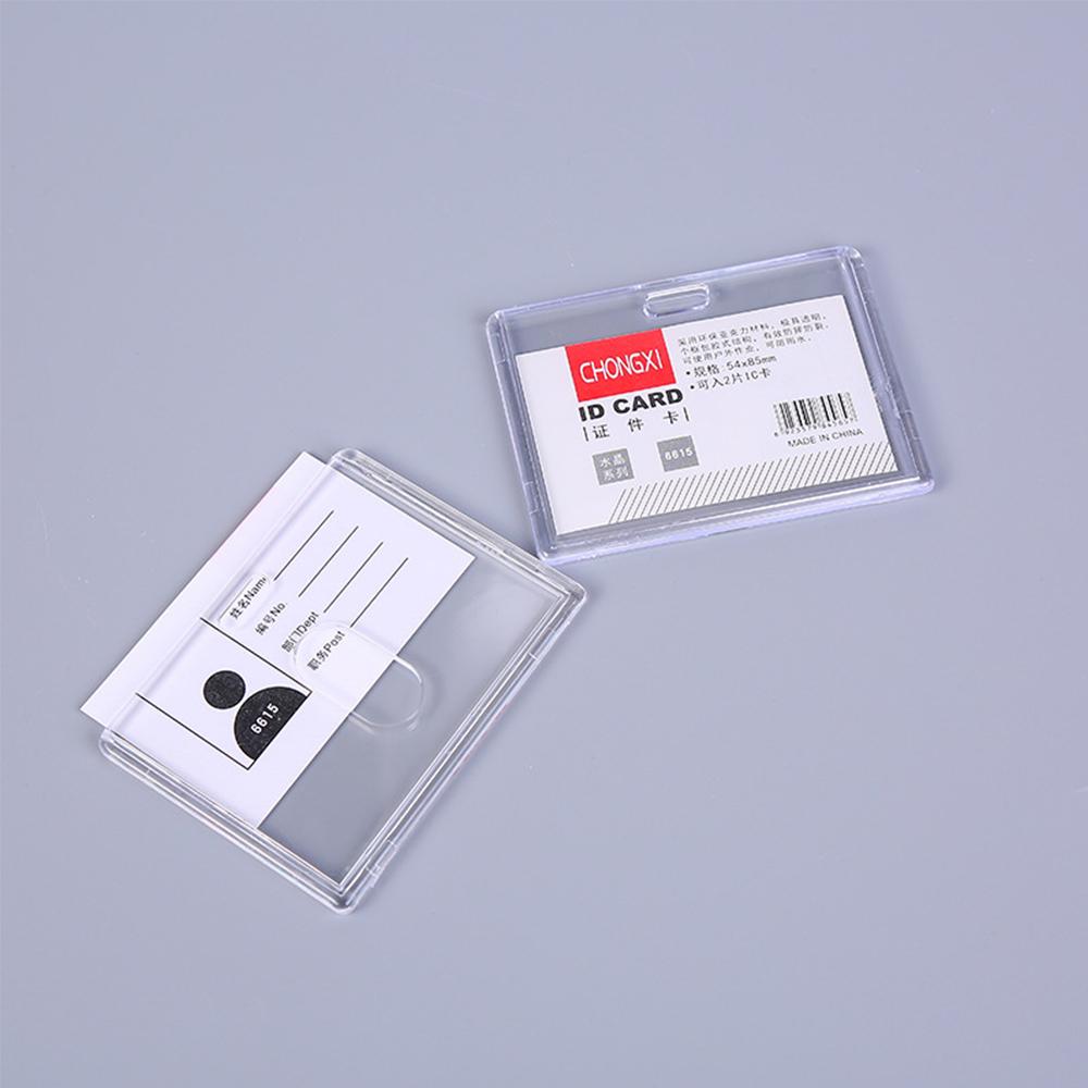 1pc Acrylic Transparent Bank Credit Card Holders High Quality Badge Holder Crystal Card Bus Id Holders Plastic Without Lanyard