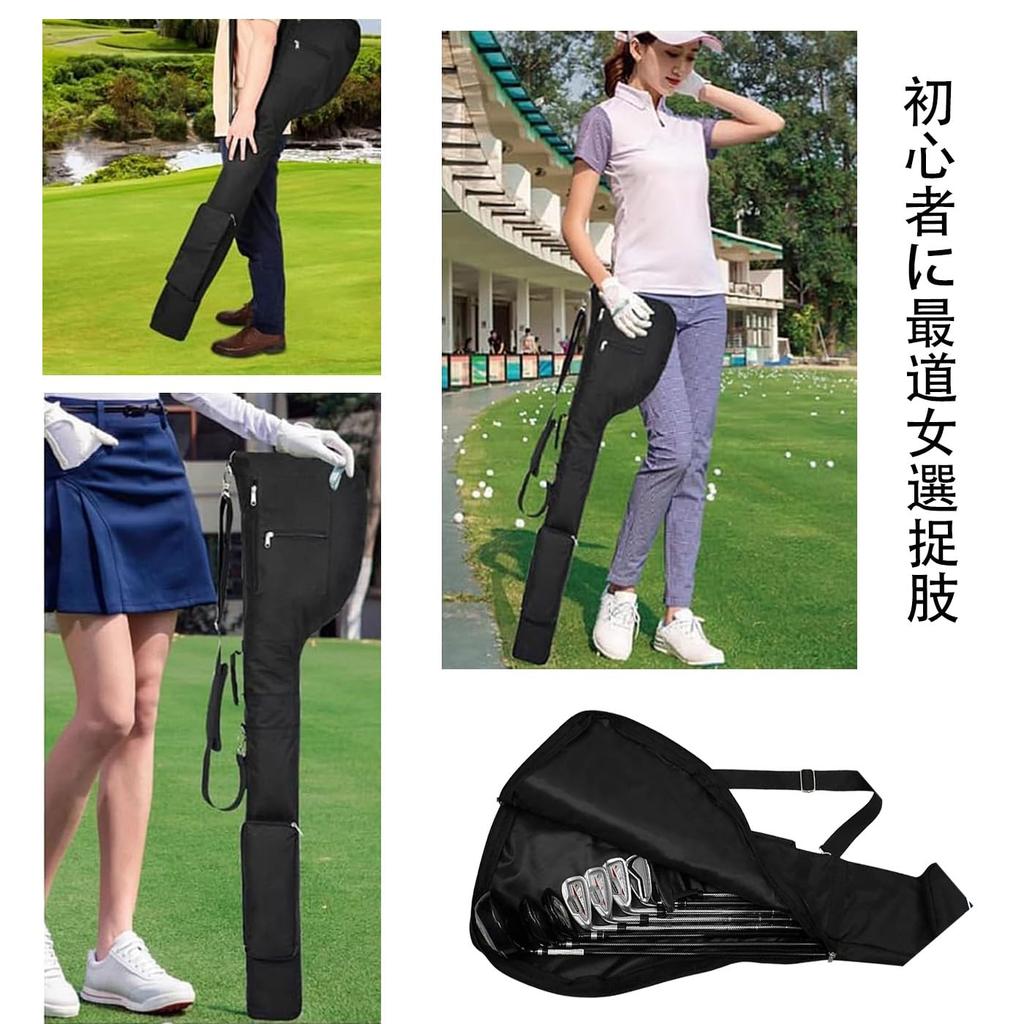 Golf Bag for Practice Club Case, Ultra-lightweight, Large Capacity, Abrasion-resistant Fabric, 7-piece Storage, 3 Pockets, Soft Carry Bag