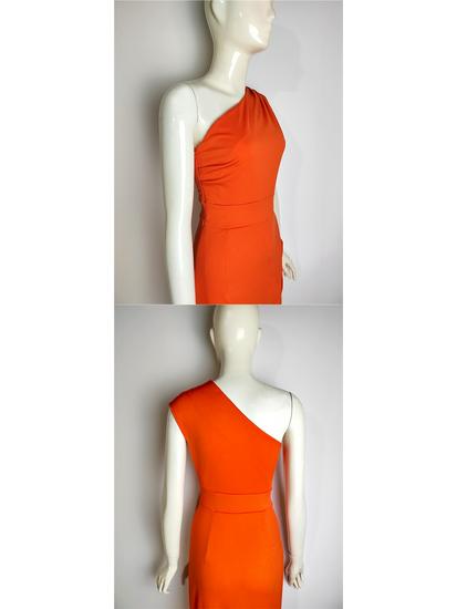 One-Shoulder High-Waist Slit Dress