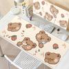 Kawaii Brauner Bär Mauspads Schreibtischdekoration Rutschfeste Matte Cartoon Büro Großes Mauspads PC Tastatur Zubehör Niedliche Tier-Pads