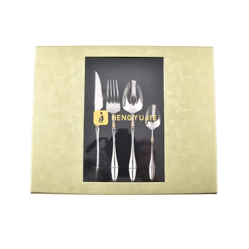 304 Stainless Steel Gourd Handle Western Tableware Hotel Restaurant Steak Knife Fork Dessert Spoon Set