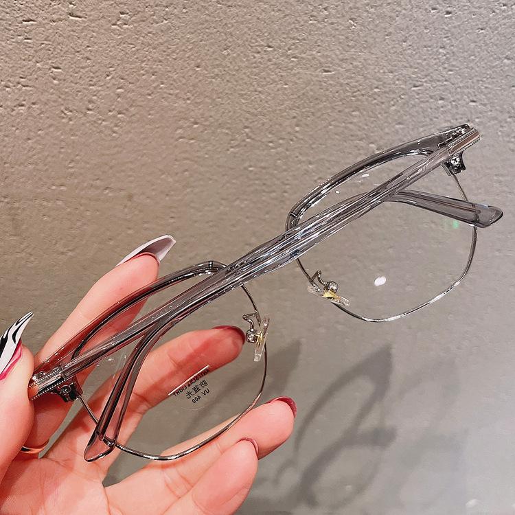 Transparent TR90 Half-Frame Optical Glasses for Men - Black, Business Style, Computer-Friendly