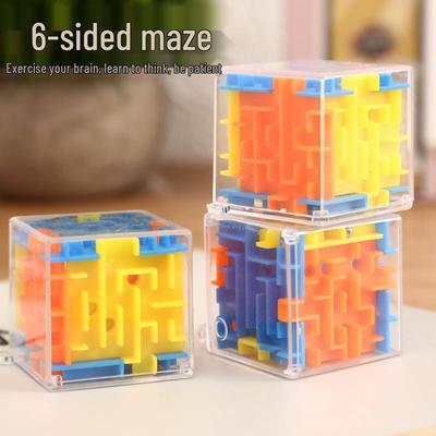 3D Mini Labyrinth Puzzle Würfel Spielzeug für Kinder - Drehender Kugel-Labyrinth