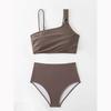 Damen High Waist Bikini Dünne Schulterträger Sling Push Up Tank Top Separater Zweiteiler Badeanzug Rückenfreie Bademode