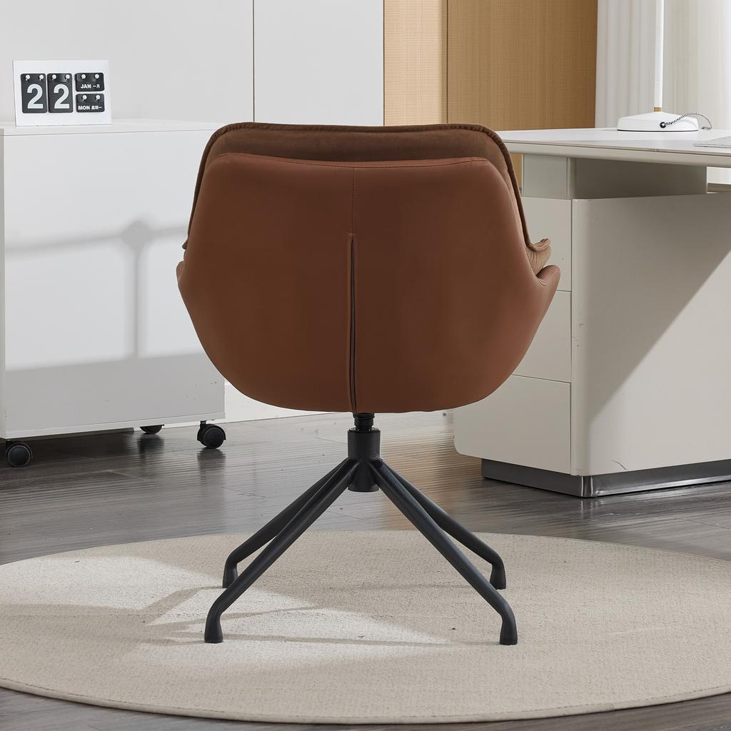 Haushalts-Bürostuhl, Sessel aus Kunstleder, Schminkstuhl mit tiefer Sitzfläche – Ideal für Wohnzimmer & Schlafzimmer