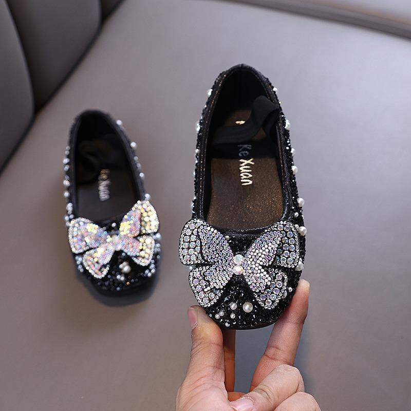 Autumn new style ladylike baby girl children's princess rhinestone single shoes leather shoes dance performance shoes