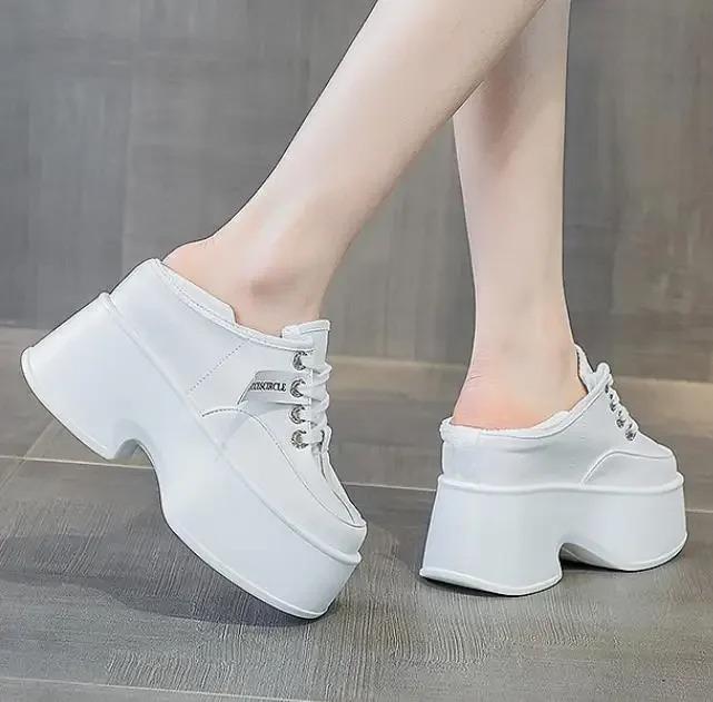 

Мода 11см Микрофибра Кожа Весна Осень Обувь Туфли Платформа Танкетка Балетки Женская Повседневная Обувь Женская Мода Скейтбординг 39 белый