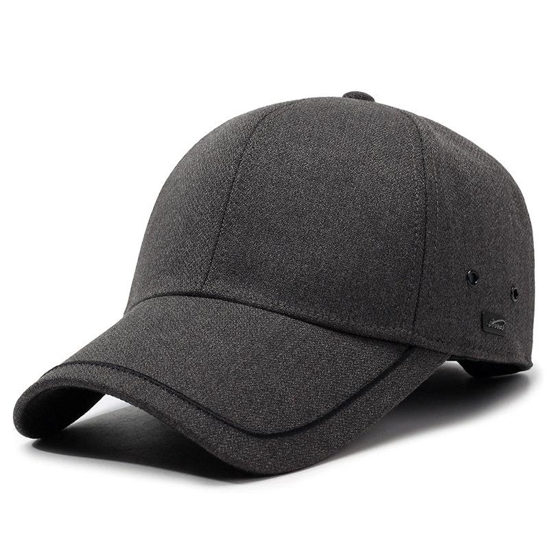 New Thickened Warm Ear Protector Baseball Cap Middle-Aged And Elderly Men'S Cotton Hat Warm Windproof Ear Protector Cap