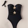 2025 European & American Solid Color Spaghetti Strap One-Piece Bikini for Women