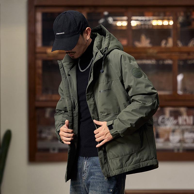 2025 Herren American Retro Hoher Loft Winter Daunenjacke - Trendig, Warm, Winddicht Arbeitskleidung