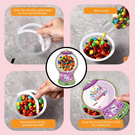 18/36 Peças Cartão de Cumprimentos de Páscoa com Cúpula de Plástico DIY Máquina de Chicletes Porta Doce para Guloseimas Suadas Feliz Páscoa Crianças Festas em Família Presente de Troca para Sala de Aula