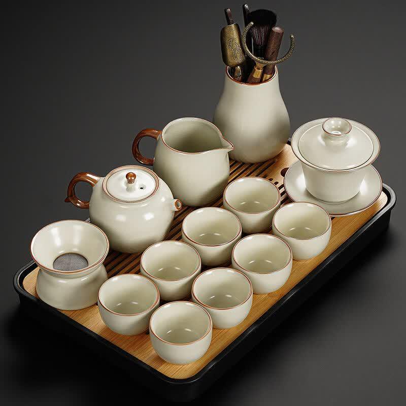 2026 Ru Kiln Ceramic Kung Fu Tea Set