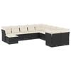 Vidaxl 11-Cz. Set da Giardino, Cuscini Rattan Nero Pe