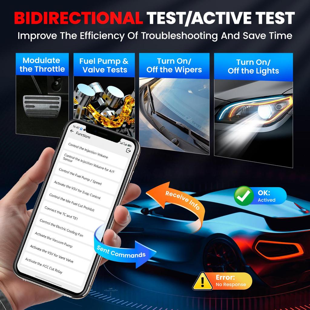 KINGBOLEN Soloscan Car Diagnostic Case OBD2 Scanner for Land Rover/Jaguar, All Systems, Lifetime Free Update