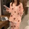 Women's Winter Coral Fleece Pajama Set - Thick, Warm, Round Neck, Mid-Length Casual Homewear