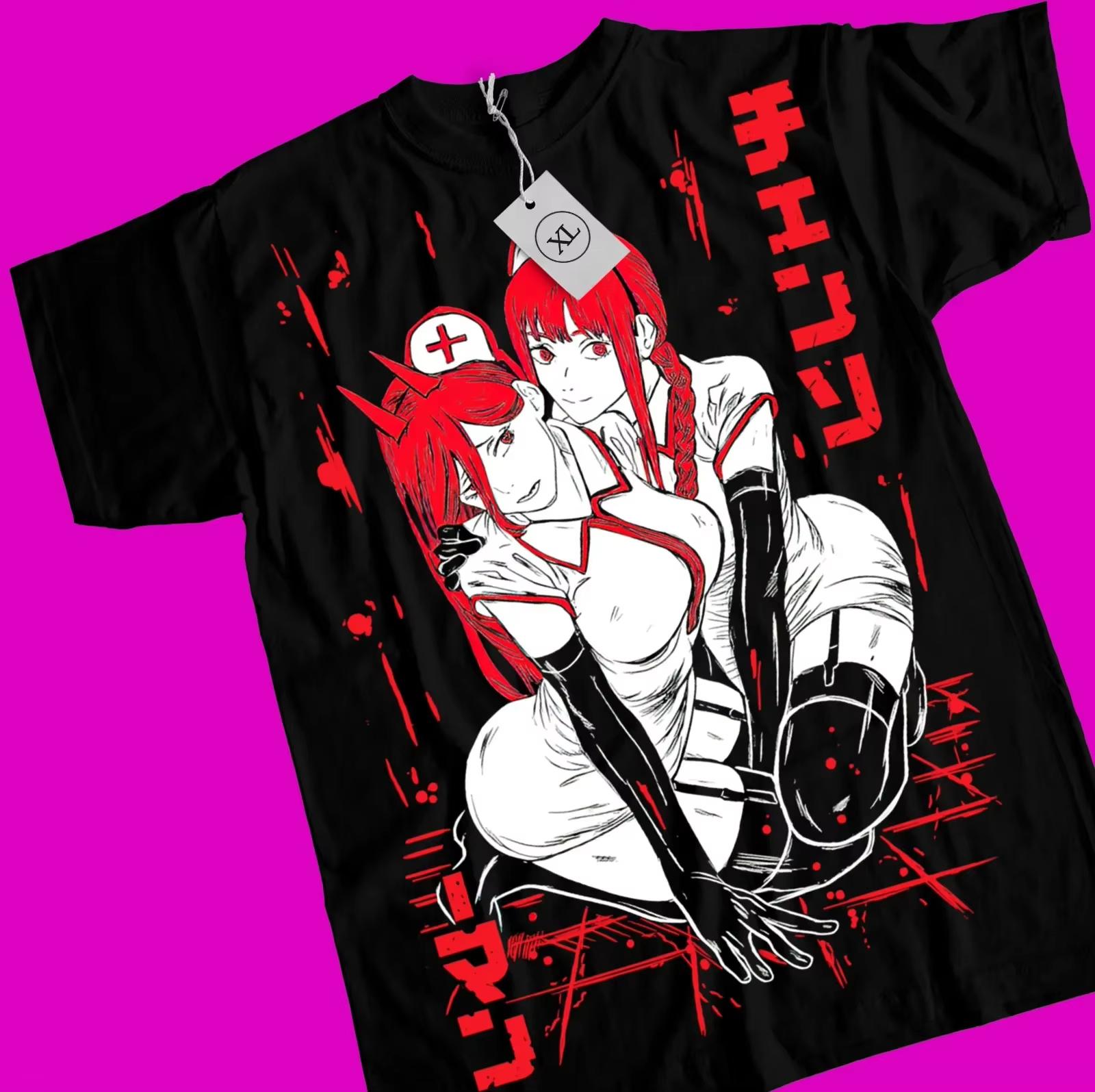 Anime Chainsaw Unisex Denji and Makima Printed Tshirt Unisexs and Womens Tshirt Unisexs Top Sports Tshirt Unisexs Tshirt Summer Tee S