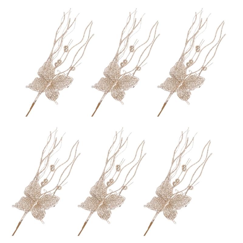 

6Pcs Christmas Holly Berries Branch Holly Berries Stems Christmas Plant Decoration For Christmas Party Centerpieces шампанського