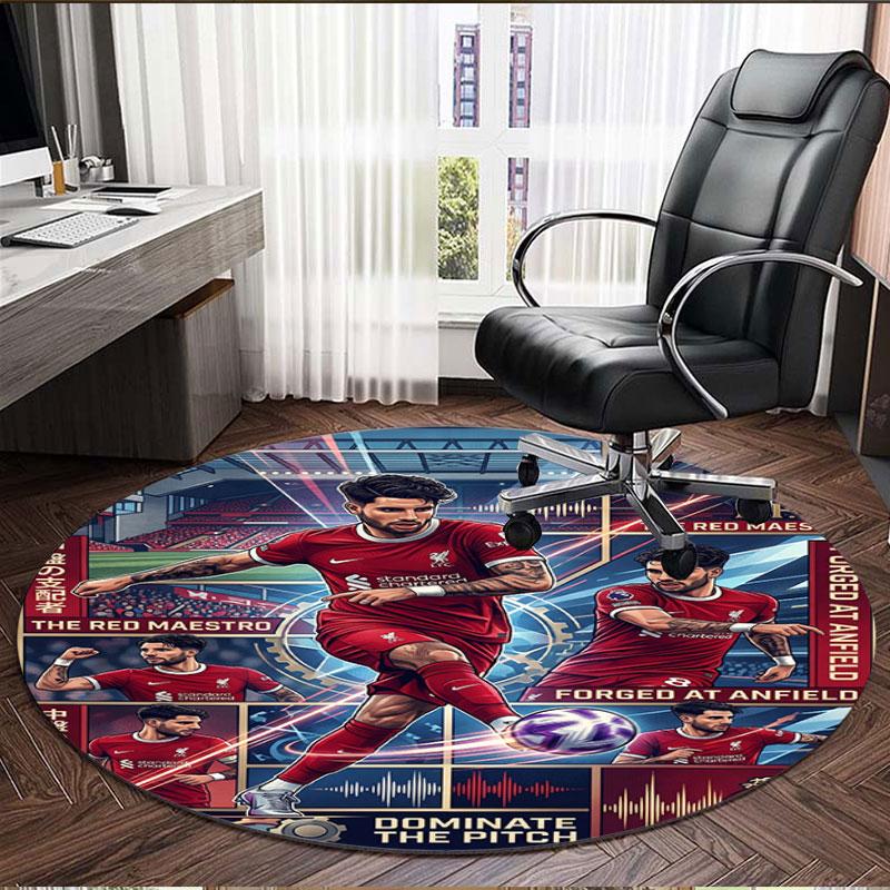 Liverpool Football Club Print Round Rug, Washable Floor Carpet, For Entryway Dorm Laundry Room Office Study, Home Decor Birthday Christmas Gift