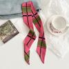 Silk Scarf Long Strip New Multi-functional Headscarf Decorative Small Scarf Niche Design Sense Bow Tied Hair Braided Headband