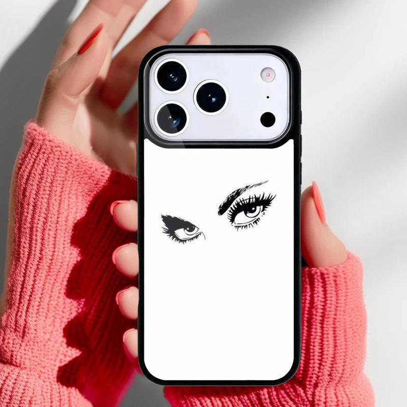 Eyes Eyelash Aesthetic Phone Case for iPhone 17 16 15 14 13 Pro Max Back Cover for 12 11 Pro Coque