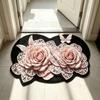 Leichter Luxus 3D Blumige Unregelmäßige Form Diatomeenerde Bodenmatte - Wasserabsorbierend, Schnelltrocknend, Pflegeleicht für Badezimmer/Toilette