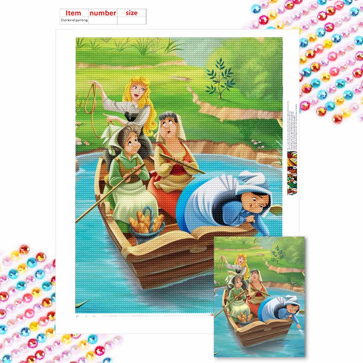 

5D Алмазная Живопись Сделай Сам Маленькая Лодка на Озере Полная Выкладка Стразами Мозаика Вышивка Изделия Ручной Работы Декор для Дома Подарок Round 20x30cm