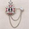 Gold Crown Metal Breast Pins with Dotted Paint and Tassels for Elegant Medal Accessory