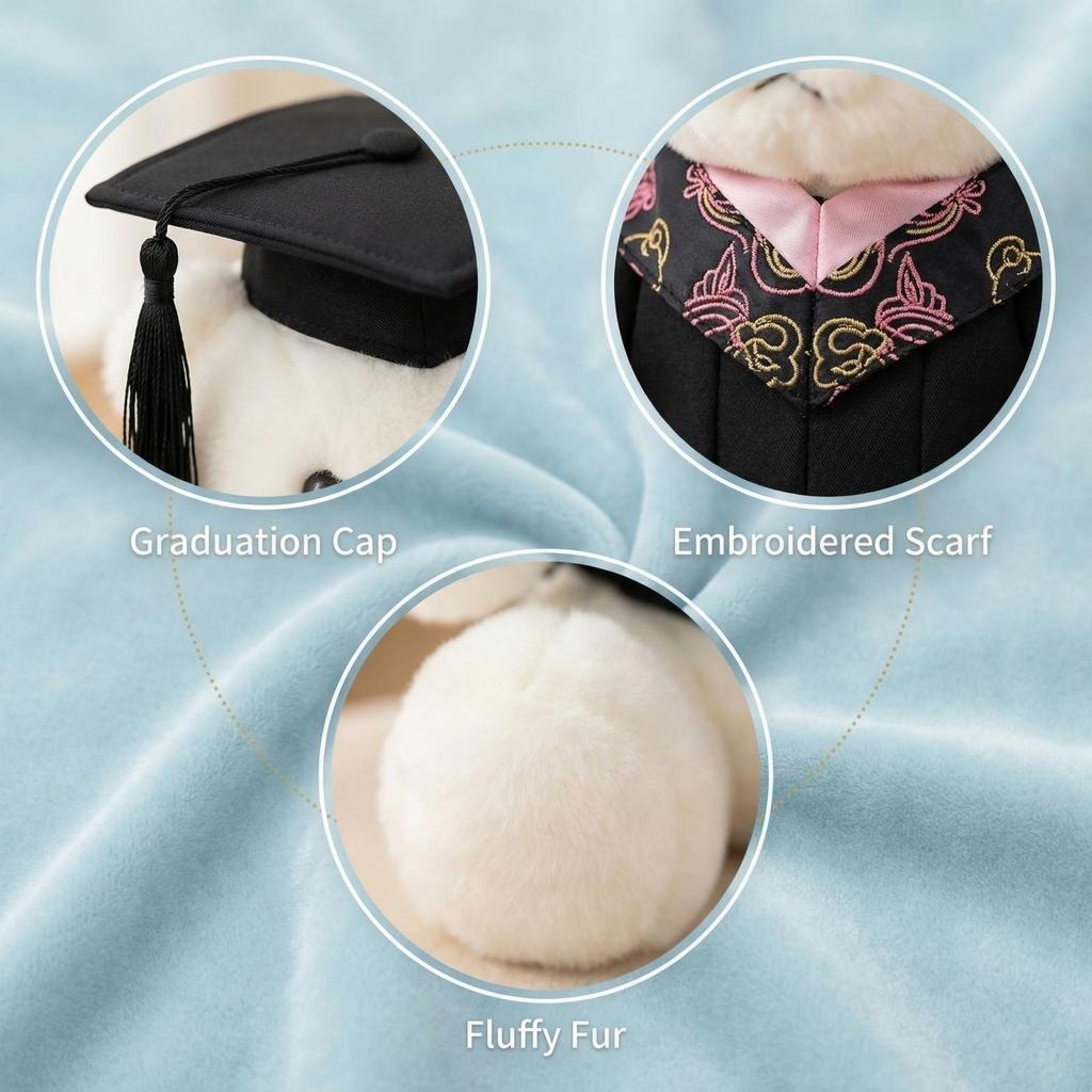 Graduation Bunny Doll, Doctor's Ear Drop Plush Toy Doll, Graduation Commemoration