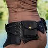 Multifunction Vintage Gothic Punk Waist Belt Bag Woman Techwear Style Tactical Rivet Wide Belt Corset Goth Accessories