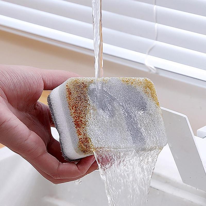 5Pcs Double-sided Cleaning Sponge Household Scouring Pad Kitchen Wipe Reusable Dishwashing Sponge Cloth Dish Cleaning Towels Accessories