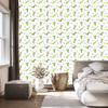 Crocodile wallpaper white, lime and light gray 50x1000