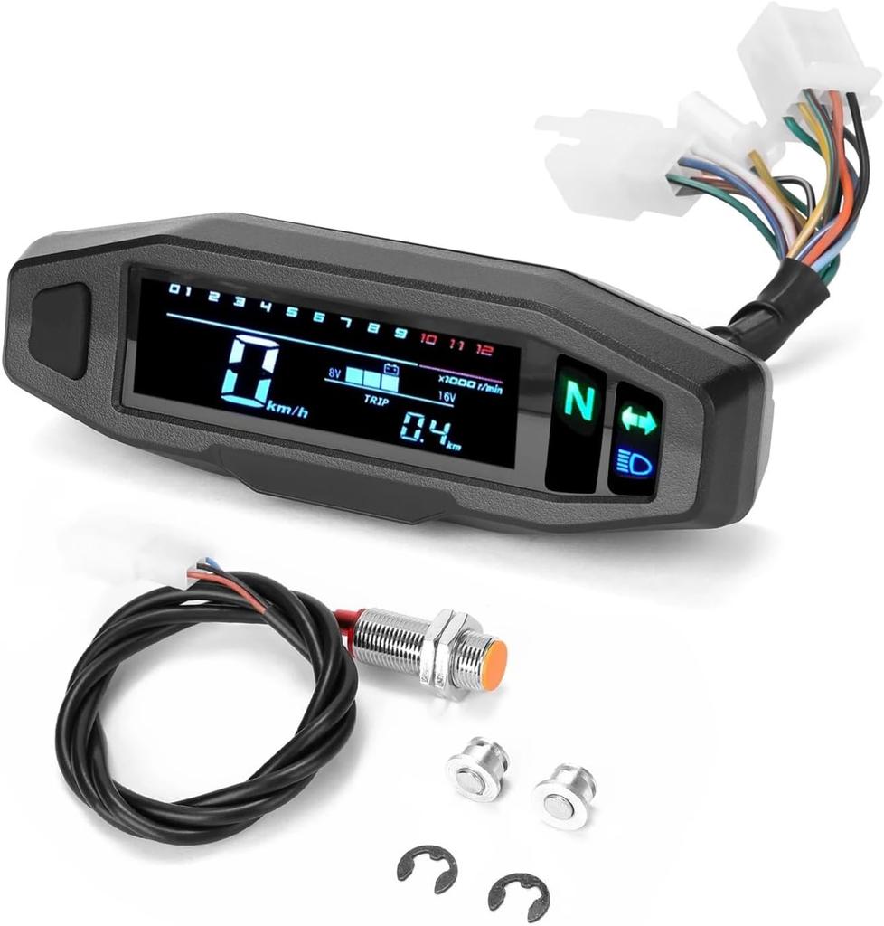 Small Engine Hour Meter, Digital Tachometer, Maintenance Reminder, Battery Replaceable for Motorbike
