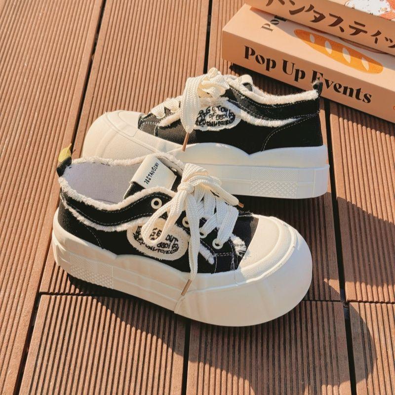 Black popular canvas shoes women's spring and autumn ins tide year new niche versatile breathable casual sports shoes