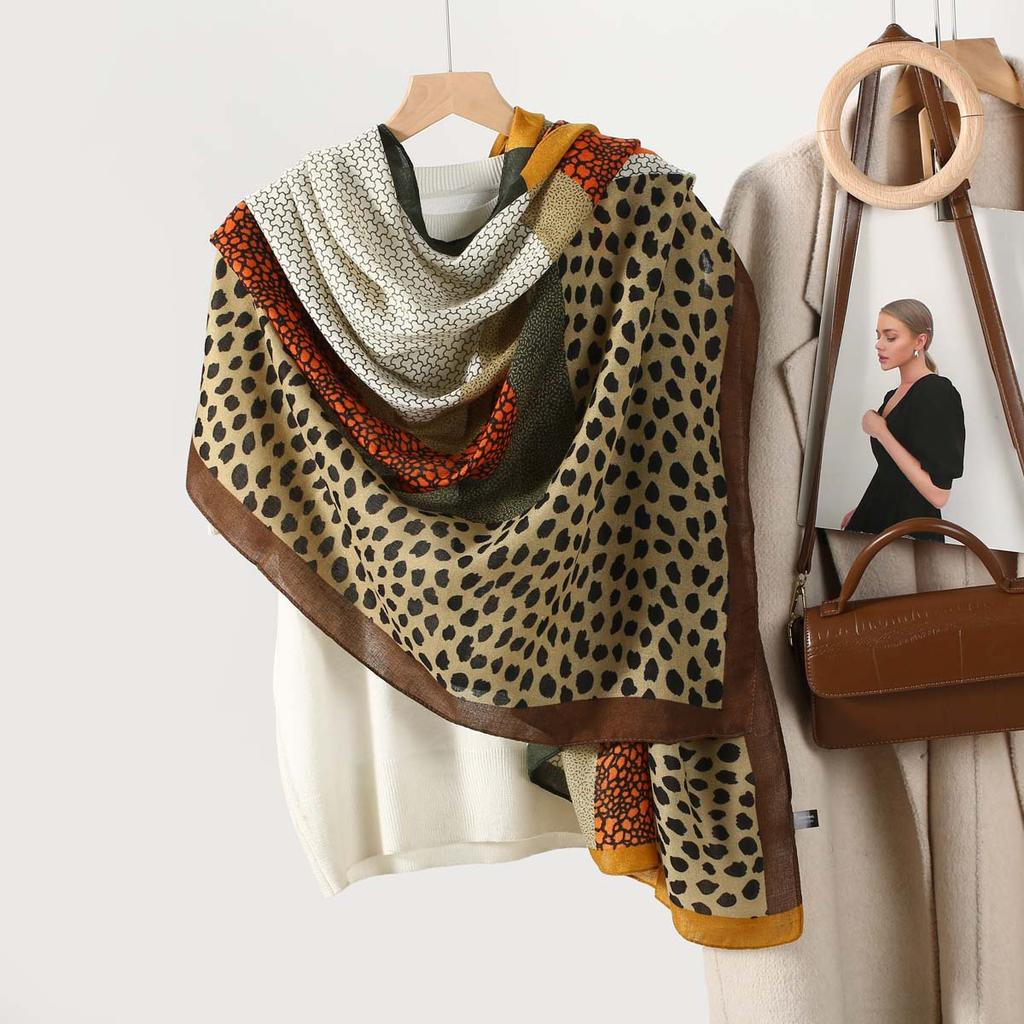 2025 New Cotton and Linen Feel Simple Color Matching Scarf Korean Version Fashion Foreign Style Travel Sunscreen Yarn