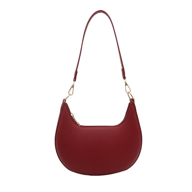 Simple Solid Color Dumpling Shaped Women Casual Shoulder Bag For Daily