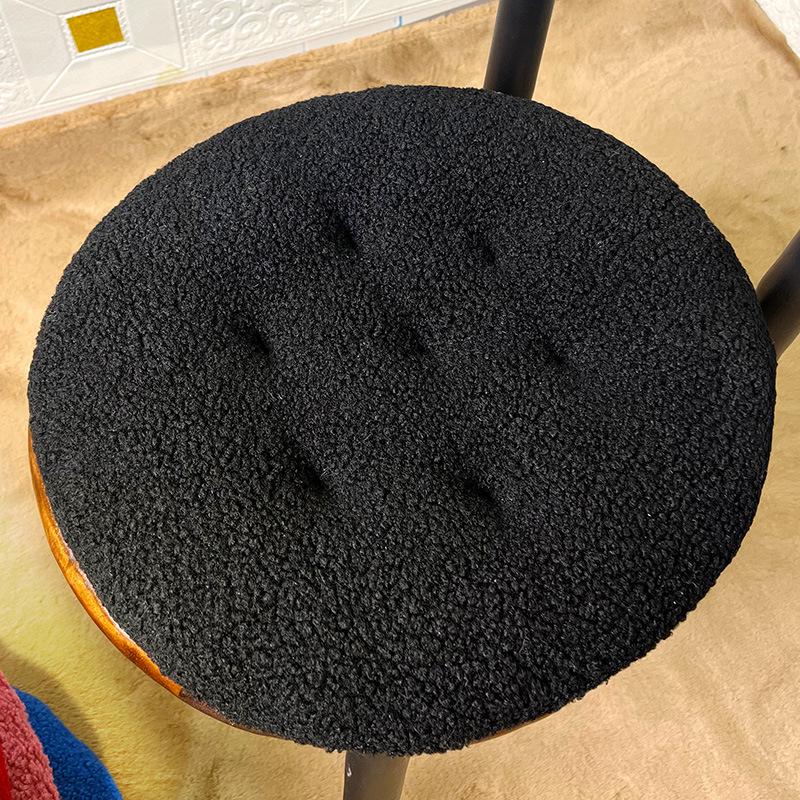 Extra Thick Fluffy Velvet Cushion Pad for Long Sitting - Large Round Chair or Floor Mat