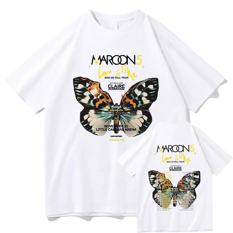 Maroon 5 All Night Tshirt Short Sleeve Cotton Male T-shirt Casual Fashion Unisex Streetwear Hip Hop Men Women Fans Clothing Tops