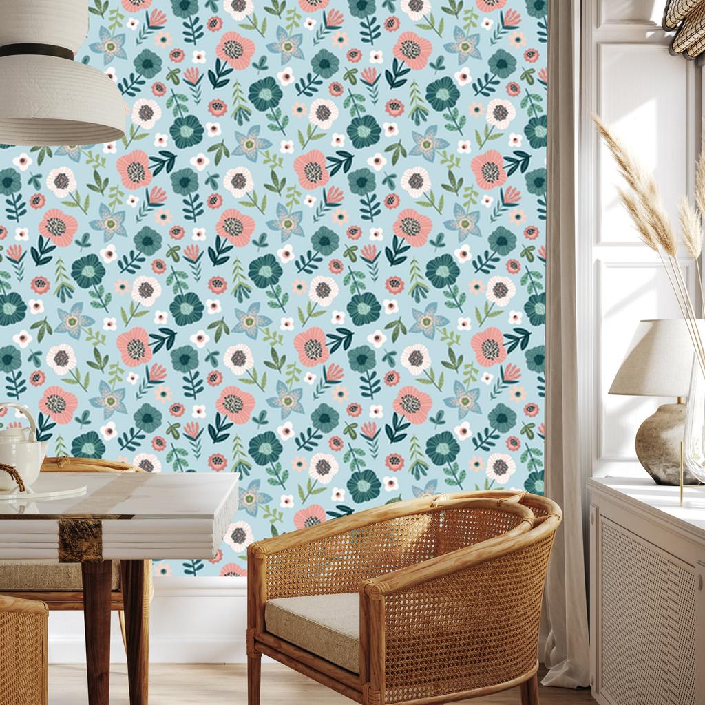 Colorful Flowers Wallpaper for Living Room and Bedroom 50x1000