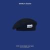 Knitted Woolen Hat for Women In Fall and Winter, Beret Style, Appliquéd Fabric Hat with Large Brim, Luxurious Style, Fashionable for Daily Wear.