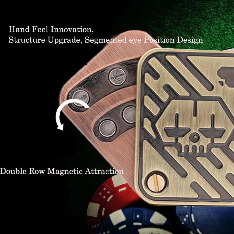 Metal Domino Push Slider Stress Relief Toy Anti Stress Edc Top Spinning Poker Toys Portable Decompress Magnetic Toys Adults Gift