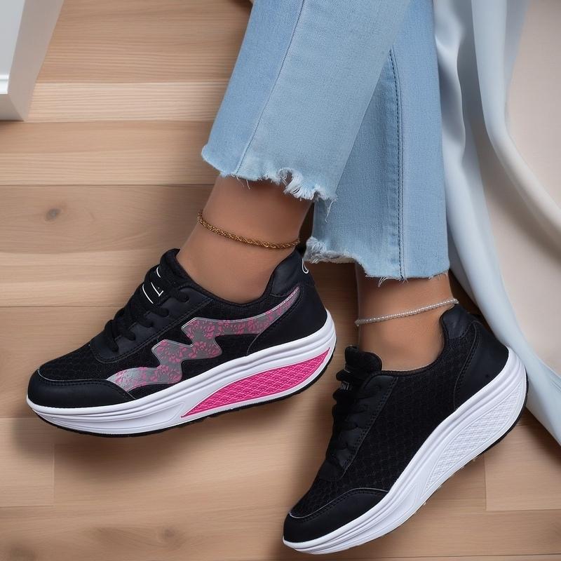 36-43 Women's Plus Size Simple and Fashionable Thick Soled Casual Sports Shoes Rocking Shoes Height Increasing Women's Shoes