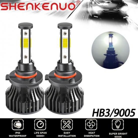 2x 9005/HB3 LED Headlight Bulbs High Beam 6000K Bright White Conversion Kit