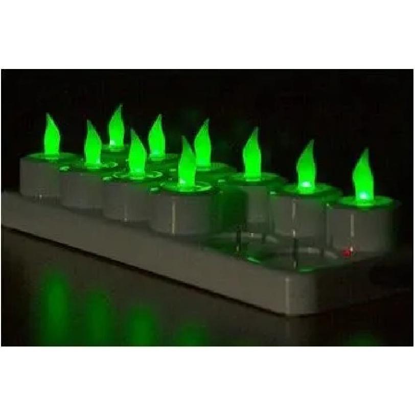 Set mit 12 wiederaufladbaren LED-Kerzen, flackernd, ohne Flamme, Teelicht, elektrische Lampe, wachsfrei, Valentinstag, Zuhause, Hochzeit, Weihnachten, Tischdekoration