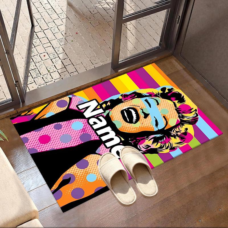 Custom Name Personalized Singer Print Carpet, Versatile Home Decor Rug, for Playroom, Apartment, Balcony, Entryway, Hallway Gift
