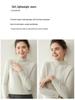Women's Cashmere Half-High Neck Sweater, Autumn/Winter 2025, Seven-Needle Cable Knit, Loose Fit, Versatile Pullover.
