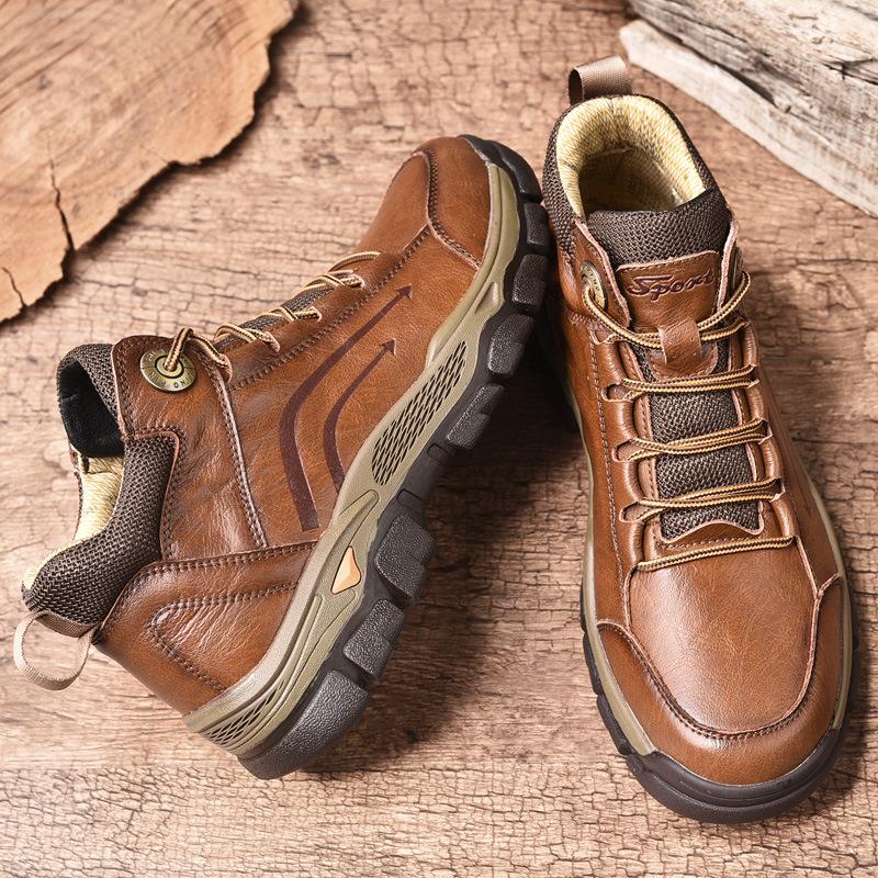 Herbst und Winter 2025 neue Herrenschuhe Mode Outdoor Freizeitschuhe Sportschuhe mittlerer Riemen matt Wanderschuhe trendige Herrenschuhe