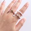 Trendy Love Heart Acrylic Bohemia Pearl Finger Ring Set Party Jewelry Beaded Rings Women Ring