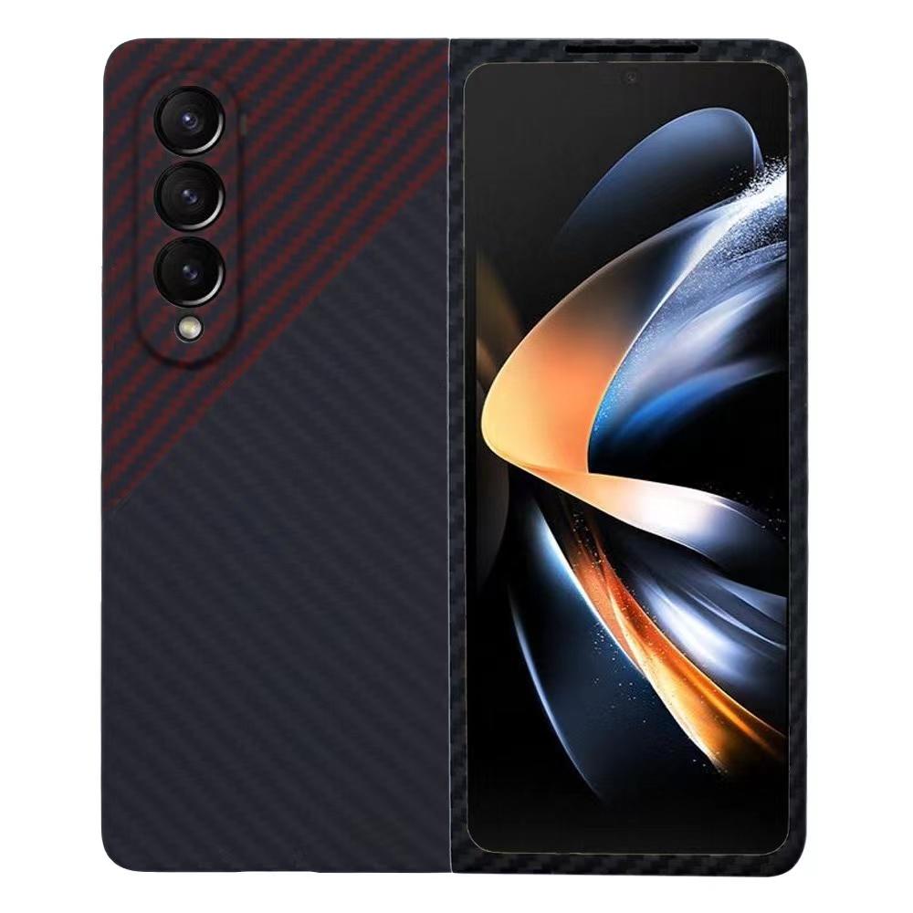 3K Twill Carbon Fiber Phone Case for Galaxy Z Fold 4 Camera Big Hole Crater Aramid Fiber  Flip 4 Phone Case
